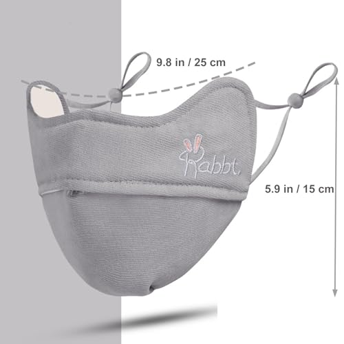 YUANST Winter Face Mask, Warm Windproof Face Cover, Balaclava Sun Protection Wind Protection for Winter Outdoor Sports Breathable, Washable Reusable (Gray) - Image 5
