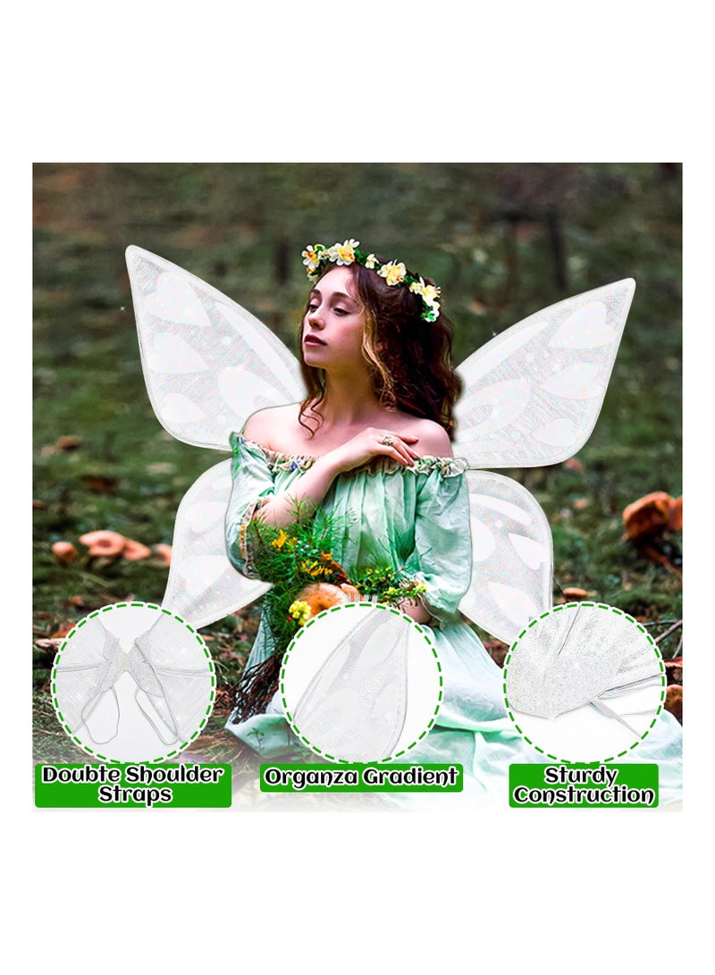 SYOSI Butterfly Fairy Wings for Adult Kids Wings for Women Girls Sparkle Dress Up Party Favor Fairy Princess Wings Costume Fancy - Image 2