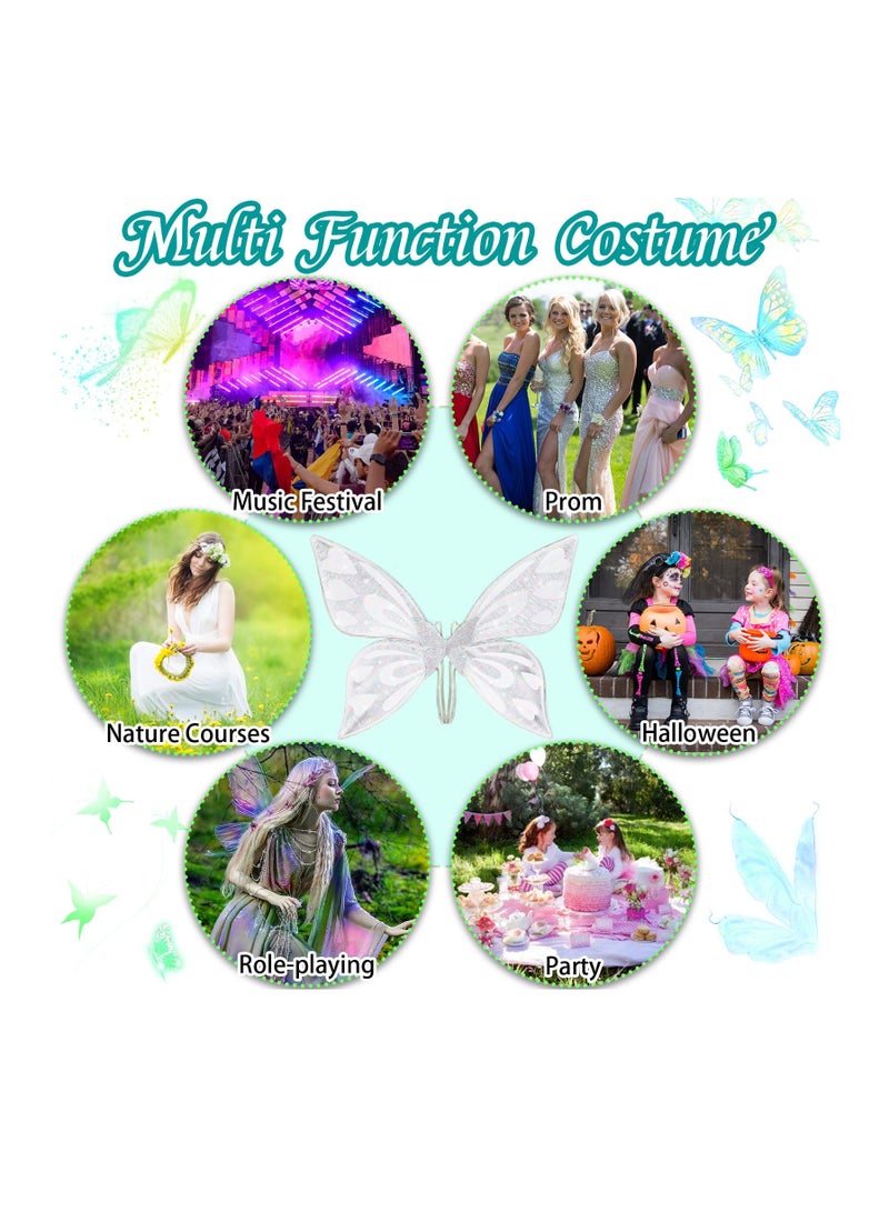 SYOSI Butterfly Fairy Wings for Adult Kids Wings for Women Girls Sparkle Dress Up Party Favor Fairy Princess Wings Costume Fancy - Image 5