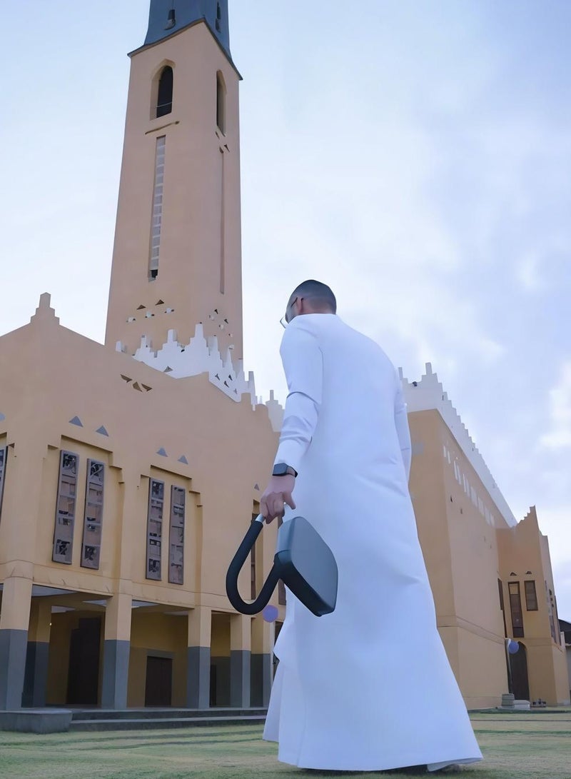 نار كرسي السجود هو كرسي صلاة للمسلمين - الراحة والدعم أثناء الصلاة، مقعد جلدي مبطن مصنوع يدويًا، تصميم مريح لوضعية صلاة مريحة، كرسي تأمل صلاة اليقظة كرسي ركوع مع غطاء مضاد للانزلاق، أسود، 25 × 28 × 22.5 سم - Image 3