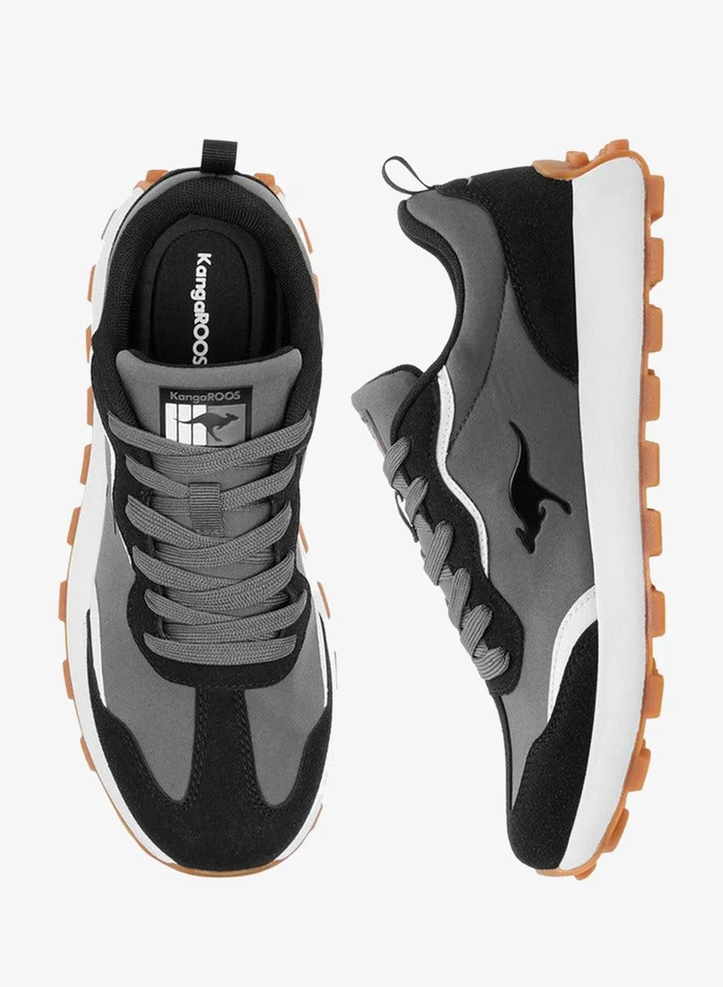 kangaROOS BLACK Women's Panelled Lace-Up Sports Shoes for Women | Best Price UAE