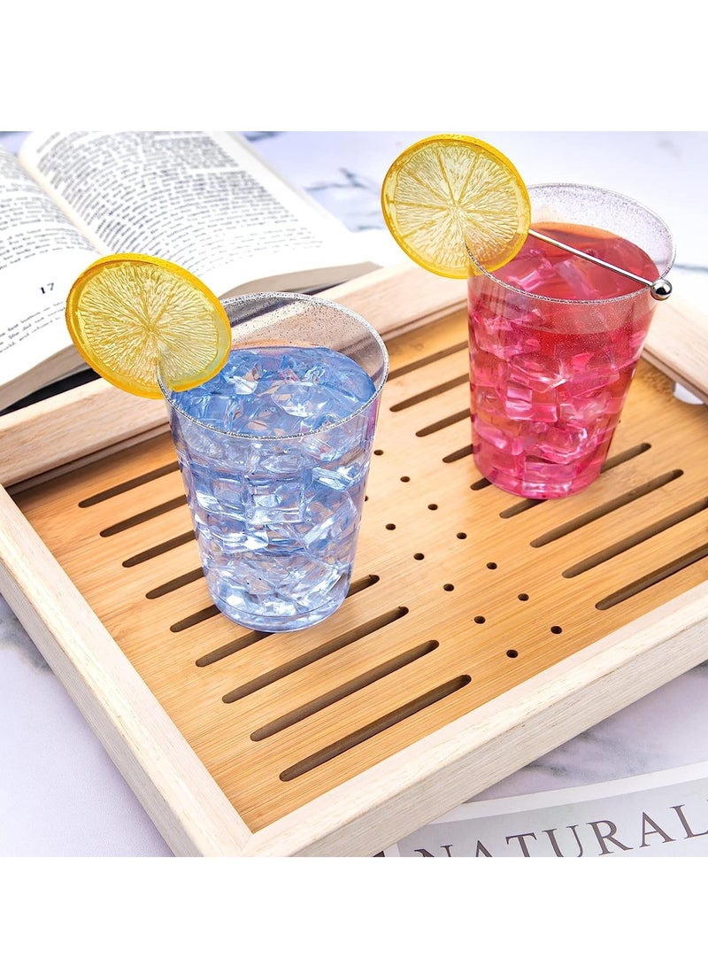 KASTWAVE أكواب بلاستيكية، 25 قطعة سعة 10 أونصات، أكواب بلاستيكية شفافة مع لمسة فضية، أكواب بلاستيكية صلبة يمكن التخلص منها لحفلات الزفاف، أكواب بلاستيكية لحفلات، أكواب بلاستيكية شفافة، حفلات الزفاف، أكواب الحفلات - Image 2