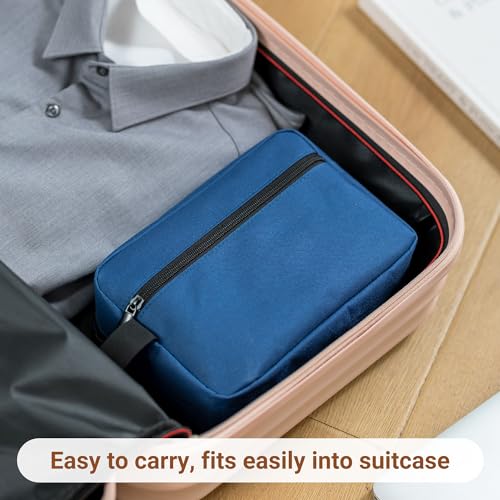 Elviros Travel Toiletry Bag for Women and Men,Lightweight Makeup Bag Hanging Dopp Kit with Shaving Compartment Cosmetic Organizer Small Tool Bag Travel Essentials,Gifts for Men(Navy Blue) - Image 5