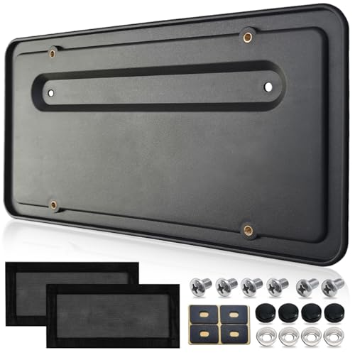 FBJTDQ Rear License Plate Holder for Tesla Model Y & Model 3, Back License Plate Frames Bracket with Backseat Air Vent Cover and Screws, Rear Plate Mounting Kit - Image 1