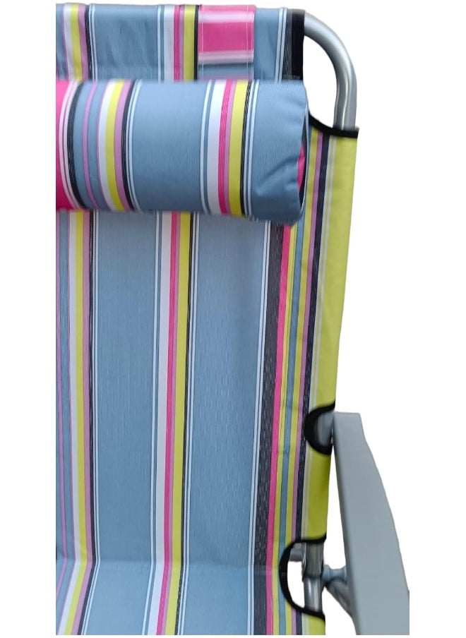 GO2CAMPS GO2CAMPS Foldable Camping Chair with Head Rest and Adjustable Heavy Quality (Pink Line) | Sadu Chair | Foldable Chair | Garden Chair | Fishing Chair | Travel Chair | Picnic Chair and Festival chair  - Image 5