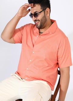 Instafab Plus Men's Tangarine Orange Heathered Shirt  - Image 1