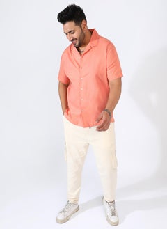 Instafab Plus Men's Tangarine Orange Heathered Shirt  - Image 5