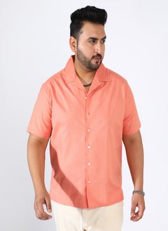 Instafab Plus Men's Tangarine Orange Heathered Shirt  - Image 2