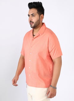 Instafab Plus Men's Tangarine Orange Heathered Shirt  - Image 3