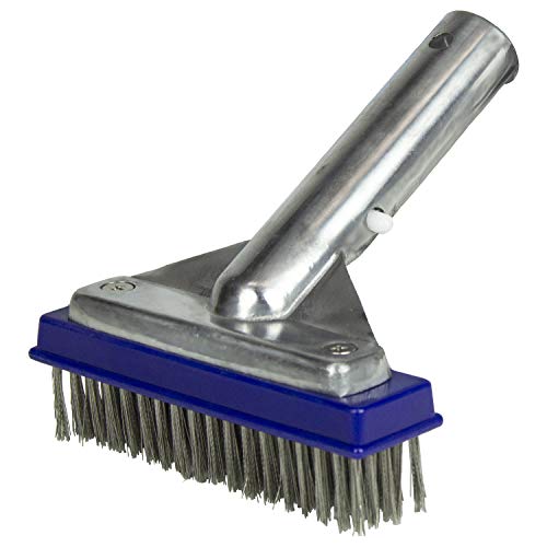 Poolmaster 20178 5-Inch Aluminum-Back Swimming Pool Algae Brush with Stainless Steel Bristles, Classic Collection - Image 1