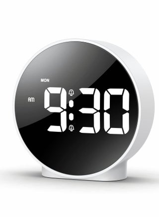 Small Digital Alarm Clock LED Desk Travel Corded Electric Battery Operated (Power Save After 8s) Dual Snooze Dimmable Day Set Week Display 4inch White - pzsku/Z09BA230FBEBCC0EF8C1AZ/45/_/1666185965/a8efc1ee-23dc-48b4-8997-d9869bc976fa