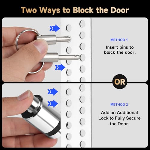 MOSECYOU Portable Keyed Door Lock for Home/Travel Security, Child Safety Protection Extra Lock, Temporary No Drill Lockout Device with Key for Apartment Bedroom Hotel Room - Image 2