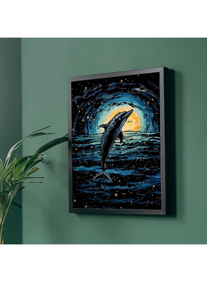 AP ARTSPER 2 Pack Night Glow Scratch Art Rainbow Painting Paper, Magic Glow-in-the-Dark Scraping, Van Gogh Style Creative Craft Set, Fun DIY Toy Sketch Card Scratchboard for Kids, Adults (Dolphin / Cat)  - Image 5