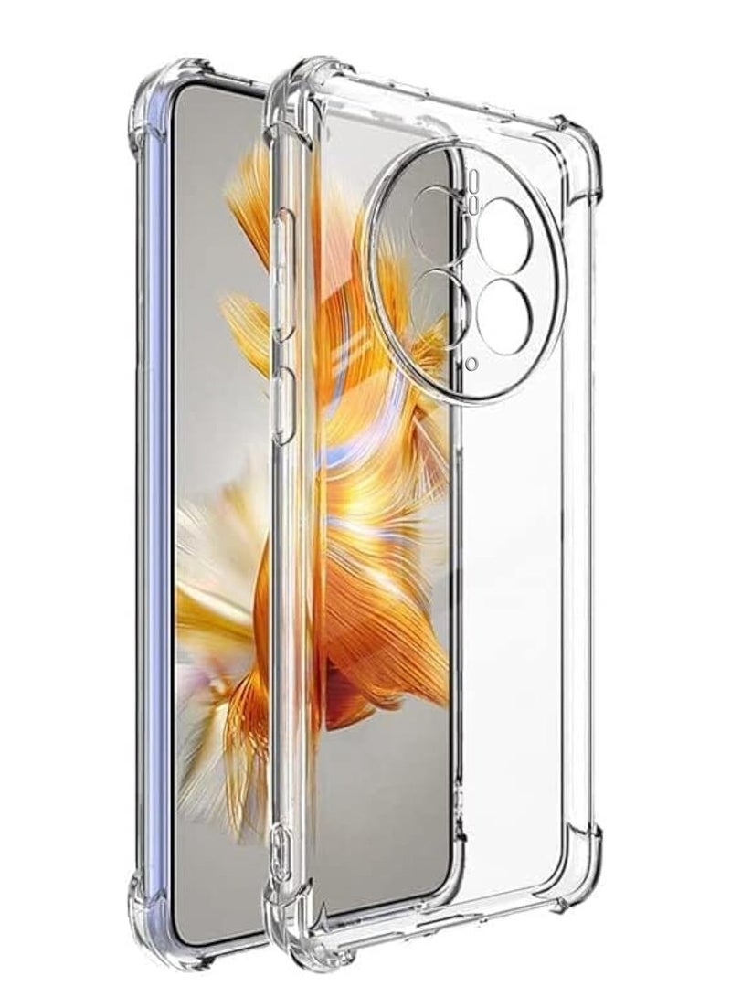 Techie Huawei Mate 50 Pro TPU Bumper Corner Case with Camera Lens Protection Transparent Protective Back Cover - Image 1