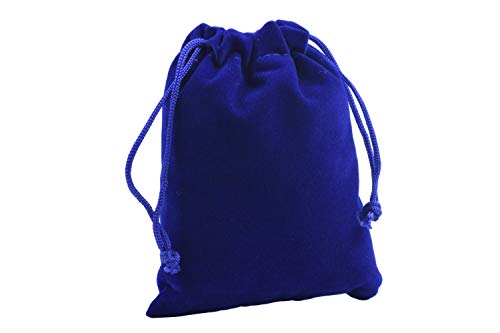 Sansam 50pcs Small Royal Blue Drawstrings Velvet Bags for Jewelry, Gift, Wedding Favors, Candy Bags, Party Favors, 4.0x4.8'' - Image 2