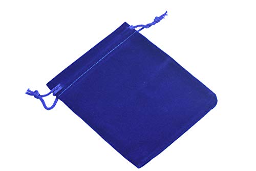 Sansam 50pcs Small Royal Blue Drawstrings Velvet Bags for Jewelry, Gift, Wedding Favors, Candy Bags, Party Favors, 4.0x4.8'' - Image 3