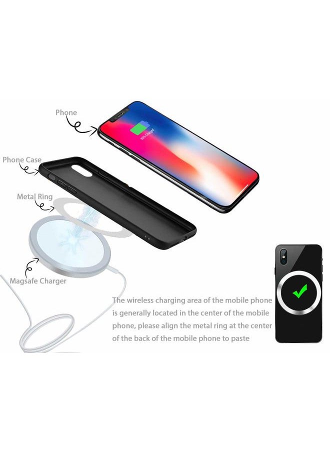 WYNK - Universal Metal Rings Compatible for Apple Magsafe Charger/Wallet/Battery Pack, Compatible with iPhone 16/15/14/13/12 Series(Mini/Plus/Pro/Pro Max) and Samsung Galaxy (Black+Sliver, 4 PCS) - Image 1