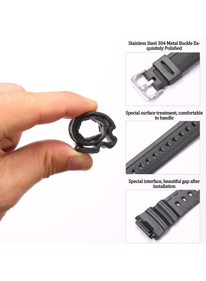 MCXGL Natural Resin Replacement Watch Band Compatible with Casio W218H W-219H AE1200WH AE-1300WH W800H SGW-300H F-108WH Waterproof Rubber strap - Image 4