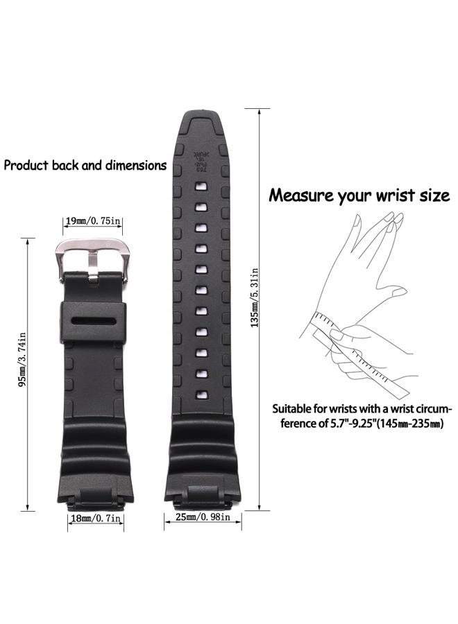 MCXGL Natural Resin Replacement Watch Band Compatible with Casio W218H W-219H AE1200WH AE-1300WH W800H SGW-300H F-108WH Waterproof Rubber strap - Image 2