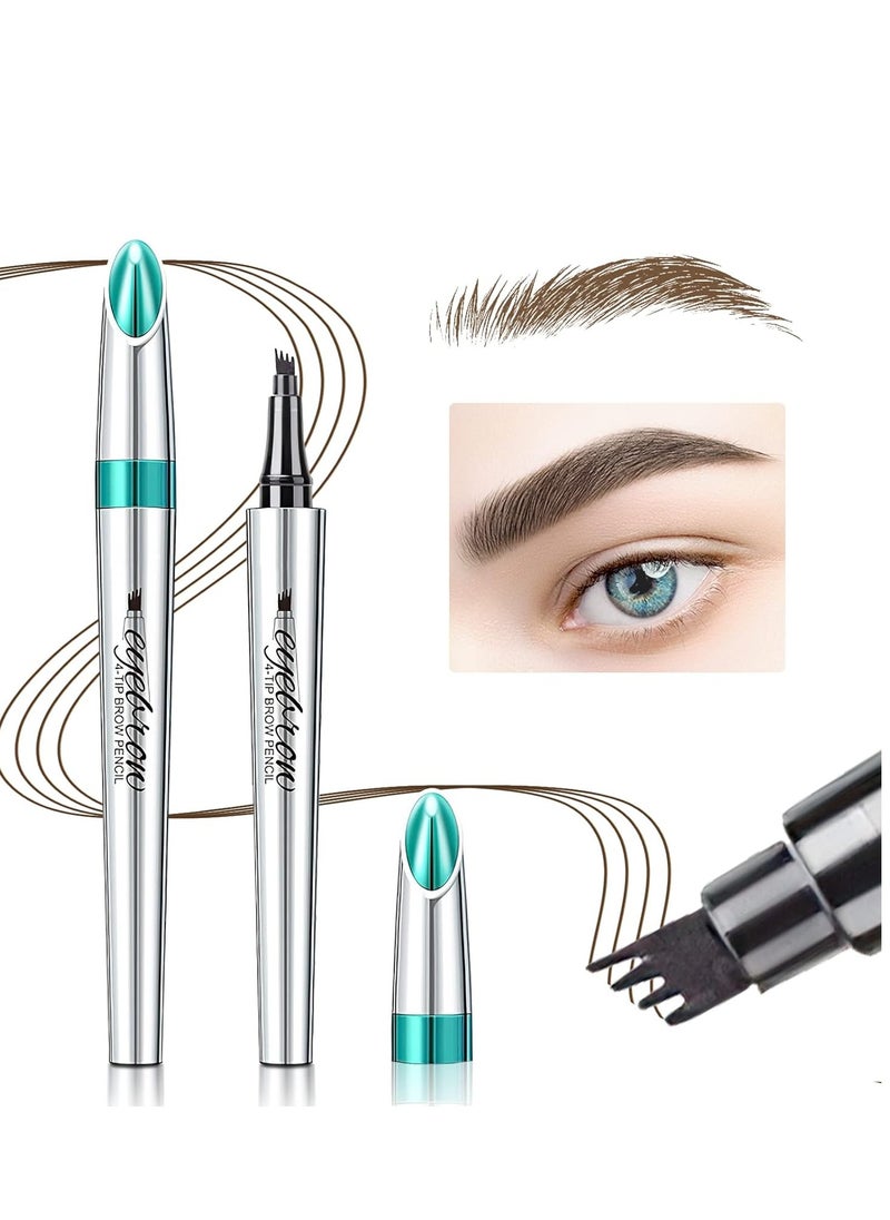 OETUIOW Eyebrow Pencil Eyebrow Microblading Pen - Eyebrow Pen Micro 4 Point Brow Pen Lift & Snatch Eyebrow Eye Makeup Long-Lasting Waterproof & Smudge-proof Natural Eyebrow Hair (Dark Brown)  - Image 1