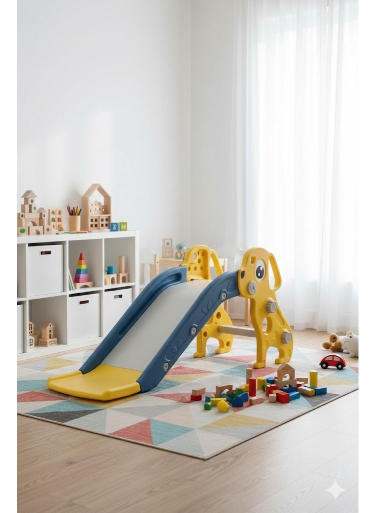 فول جوي زحليقه اطفال صغيرة 2 في 1 شريحة مع طوق كرة السلة، زحليقه قابلة للطي للأطفال الصغار الأولاد والبنات المتسلقين، ألعاب داخلية وخارجية116.5*30*50.5 سم - Image 4