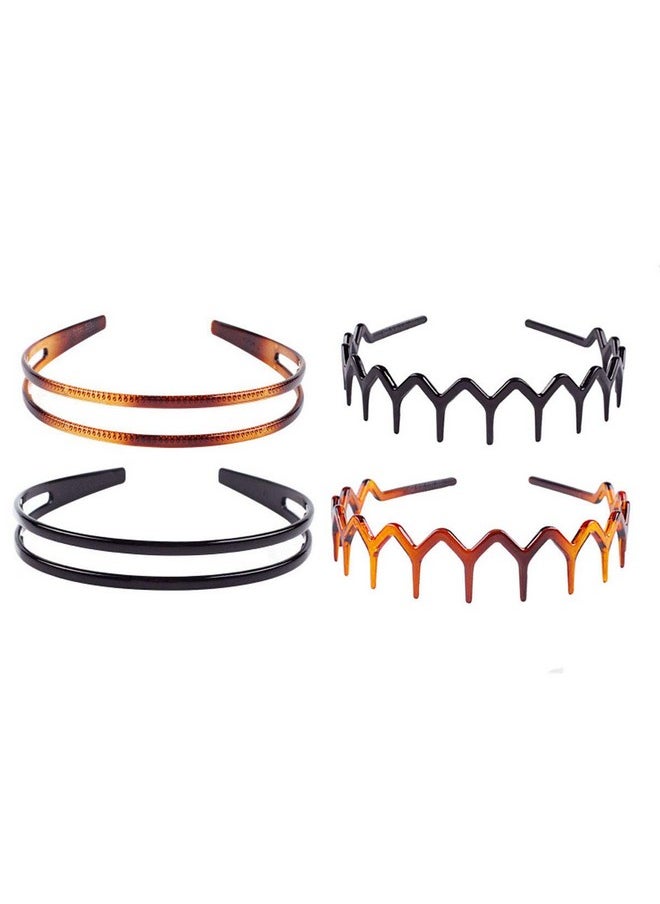 Fodattm 4Pcs Highgrade Hard Plastic Tooth Headband Hairband Women Girls Hair Hoop Hair Accessories (B)  - Image 1
