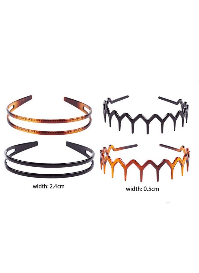 Fodattm 4Pcs Highgrade Hard Plastic Tooth Headband Hairband Women Girls Hair Hoop Hair Accessories (B)  - Image 2