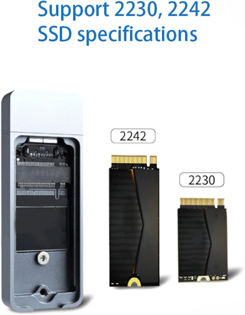 علبة ألمنيوم عالية السرعة 10 جيجابت في الثانية من نوع USB C/A لسواقات NVMe مقاس 2230 PCIe مع علبة تبريد ألمنيوم - Image 5