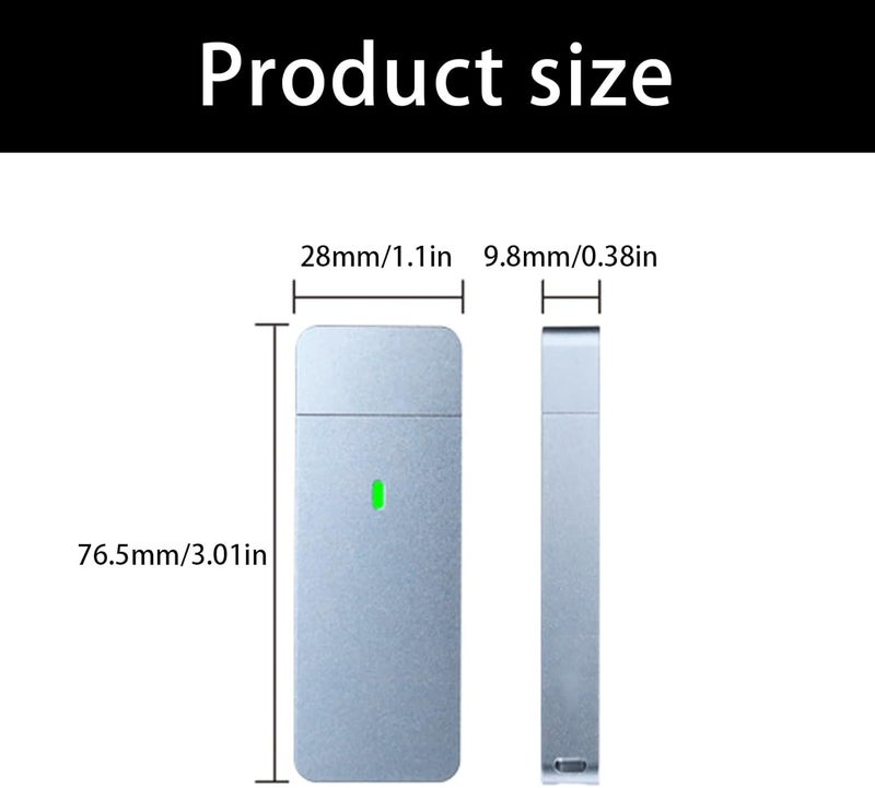علبة ألمنيوم عالية السرعة 10 جيجابت في الثانية من نوع USB C/A لسواقات NVMe مقاس 2230 PCIe مع علبة تبريد ألمنيوم - Image 2