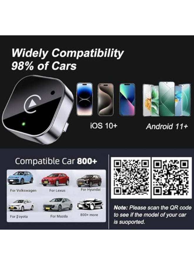 Starwell Wireless Carplay Adapter & Android Auto Wireless Adapter, 2 in 1 Plug and Play Car Play for Wired Compatible with iPhone iOS 12+/Android 11+, Stable Control & No Delay - Image 2