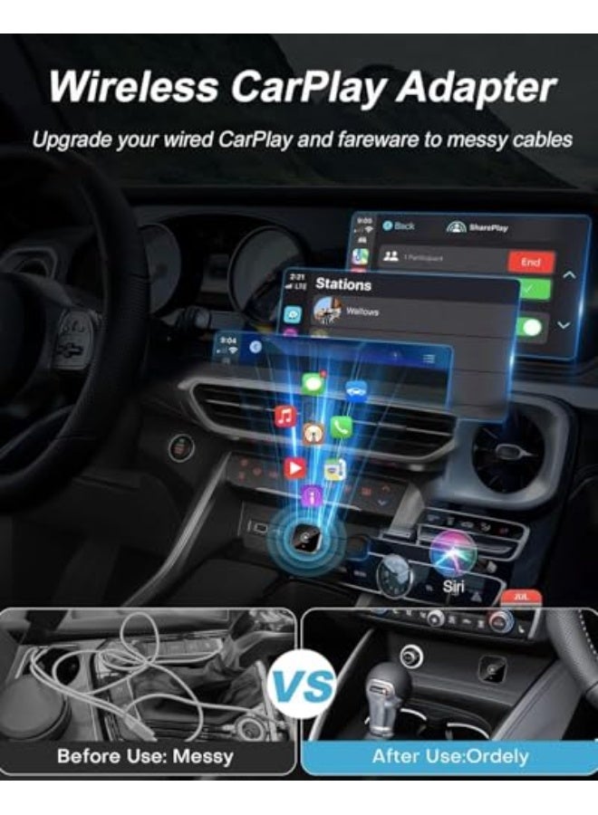Starwell Wireless Carplay Adapter & Android Auto Wireless Adapter, 2 in 1 Plug and Play Car Play for Wired Compatible with iPhone iOS 12+/Android 11+, Stable Control & No Delay - Image 4