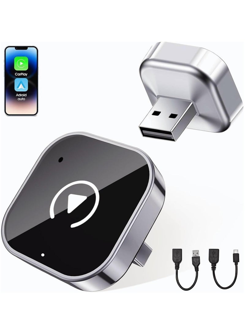 Starwell Wireless Carplay Adapter & Android Auto Wireless Adapter, 2 in 1 Plug and Play Car Play for Wired Compatible with iPhone iOS 12+/Android 11+, Stable Control & No Delay - Image 1