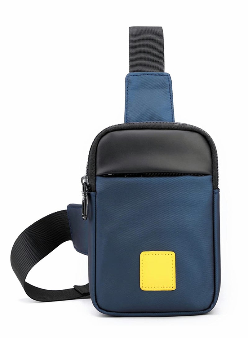 Sling Bag for Men, Waterproof Lightweight Single Shoulder Small Backpack Chest Messenger Suitable Casual Outdoor Travel Running Cycling (Blue) - Image 1