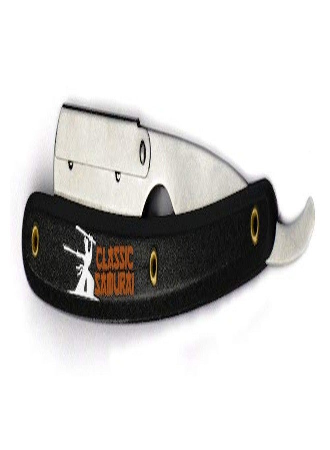 Classic Samurai Stainless Steel Professional Barber Straight Edge Razor with 100 Count Treet Platinum Single Edge Razor Blades (Black) - Image 4