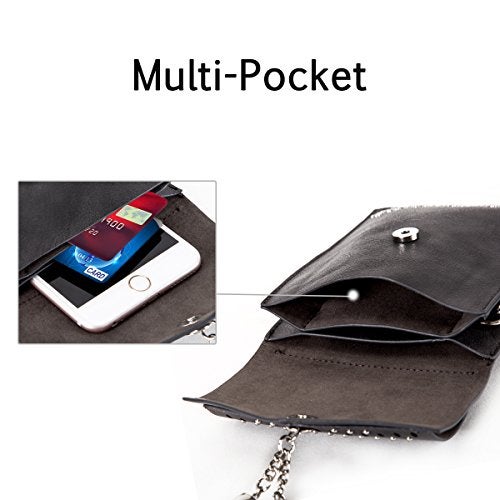seOSTO Womens Small Crossbody Bag, Tassel Cell Phone Purse Holder Wallet,Black Bag - Image 2