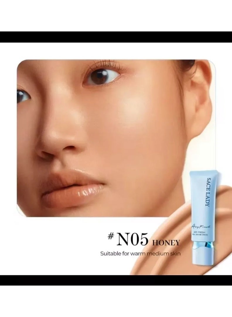 ساس ليدي كريم الأساس بي بي سيس ليدي Airy Fresh بعامل حماية SPF30 PA+++ خفيف ومرطب – shade Honey N05 – حجم 30 جم - Image 1
