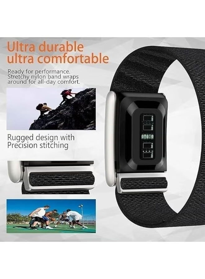 Loop Breathable Nylon Loop Replacement Wristband with Adjustable Hook-and-Loop Fastener, Lightweight Sports Strap for Fitness and Daily Wear, Onyx Black - Image 3