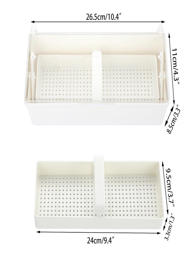 JUXYES Plastic Sterilizing Tray for Nail Art Accessories Tools, Portable Nail Art Tool Sterilizer Tray with Strainer, Storage Box Tool Box for Tweezer Manicure Tools Pedicure Tool - Image 2