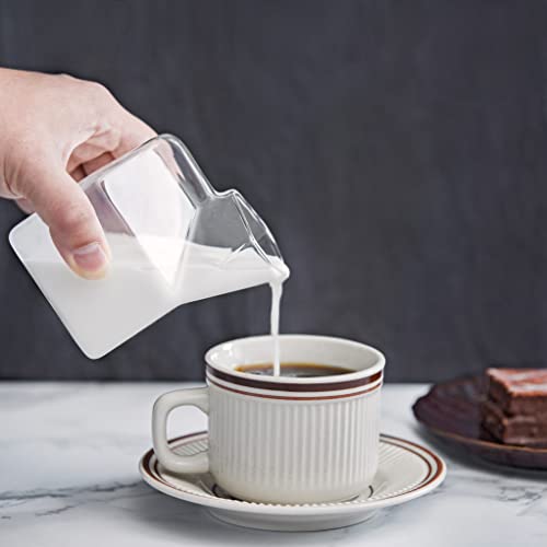 dodococa Glass Milk Carton Creamer Pitcher Cute Clear Kawaii Milk Carton Cup Mini Creamer Pitcher Container 12 Oz, 1Pcs - Image 2