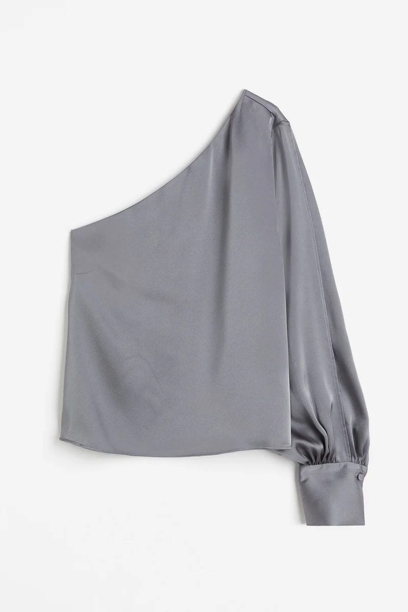 H&M Satin one-shoulder blouse