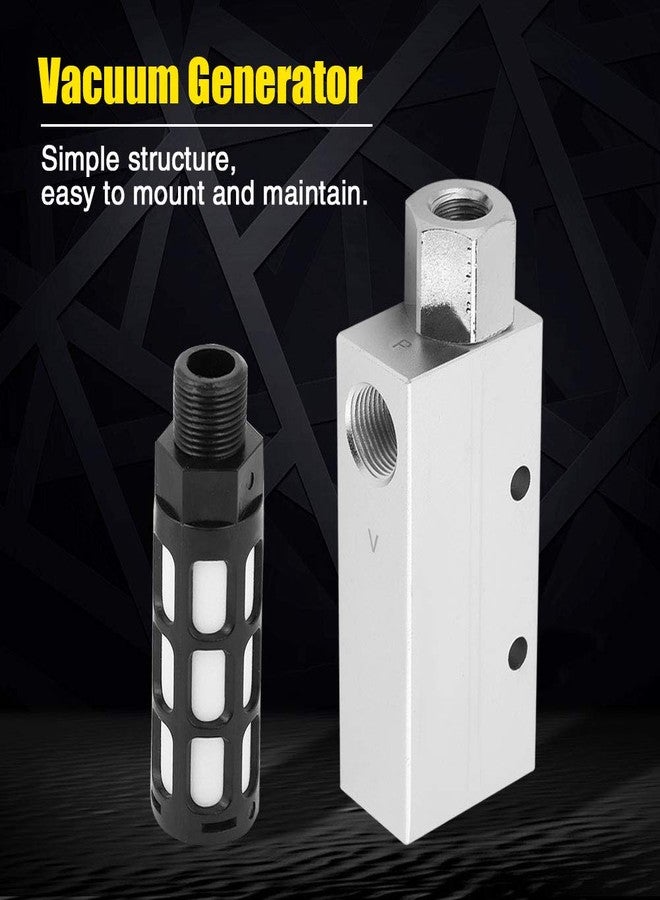 Naroote Venturi Vacuum Pump, Air Compressor Pneumatic Vacuum, Venturi Valve Pneumatic Vacuum CV-20HS Pneumatic Air Exhaust Vacuum Generator Ejector with Vacuum Generator - Image 3