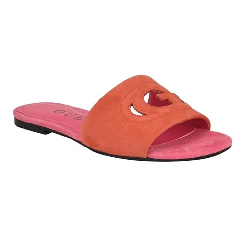 GUESS Women's Tashia Flat Sandal, Orange 800, 7 - Image 1