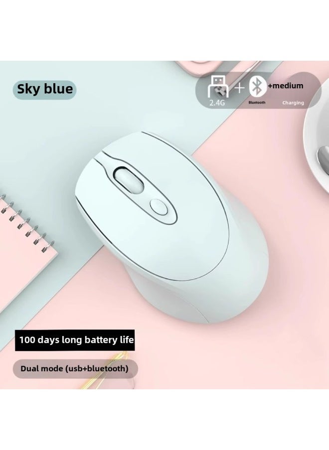 YUSHEDA Wireless Mouse For Girls Office Quiet Silent Charging For Asus HP Lenovo Dell Computer-Specifications: Dual Mode + Charging Battery Life 100 Days  - Image 1