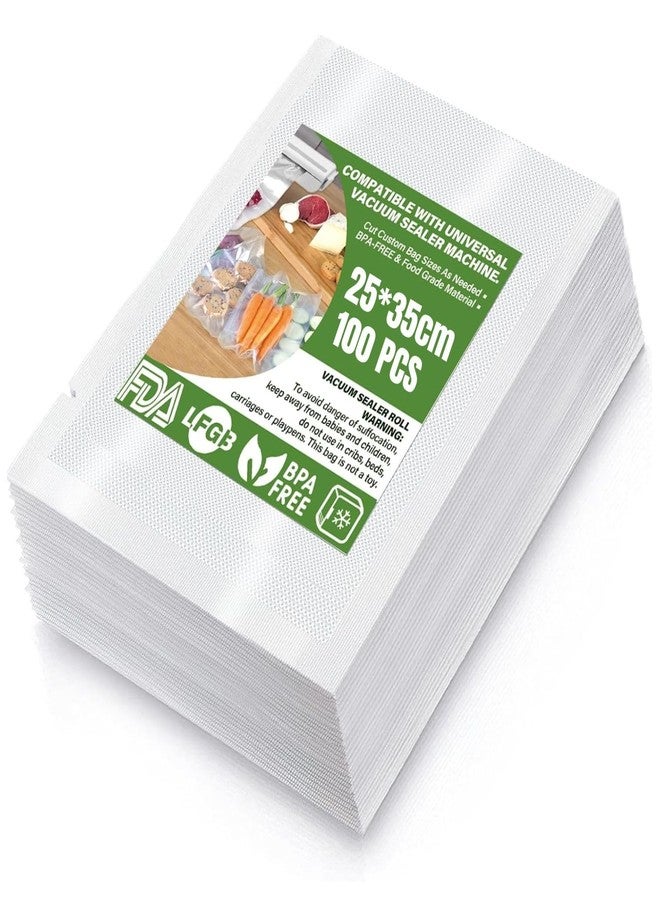 GBEX 100 Professional Vacuum Sealer Bags 25 x 35 cm for All Vacuum Sealer & Food Sealer Bags, Structured Bags, Vacuum Safe, Freezer Bags, BPA Free (Transparent) (25 x 35cm) - Image 1