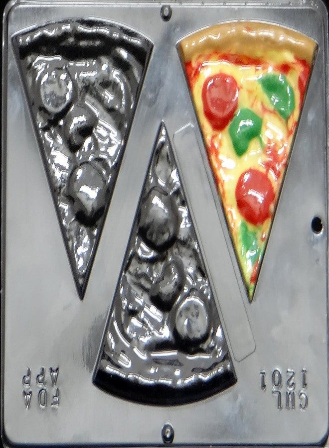 Food Pepperoni Pizza Chocolate Candy Mold 1201 with 3 Cavities - Image 2