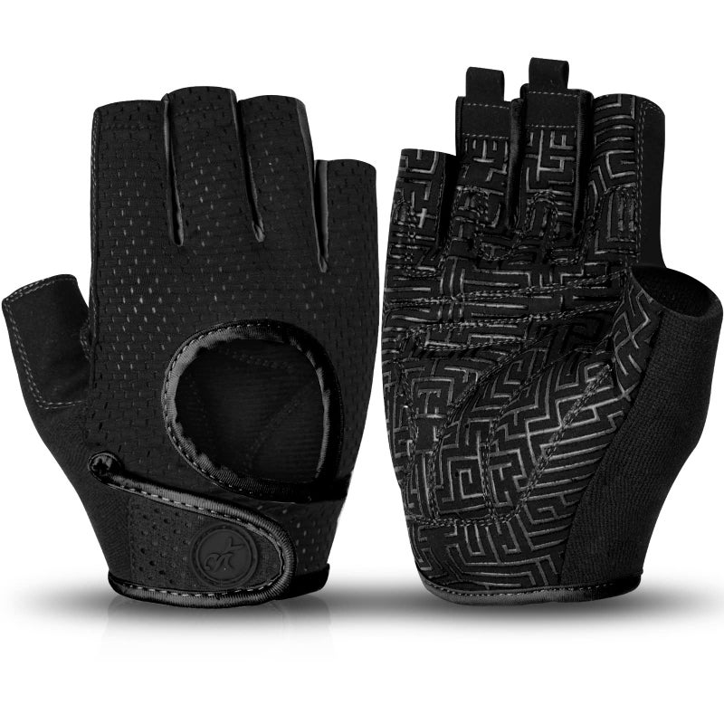 MOREOK Workout Gloves for Men/Women- [3/4 Finger] [Curved Open Back] Weight Lifting Gloves Gym Gloves for Weightlifting,Exercise,Training,Pull ups,Fitness and Rowing -L - Image 1