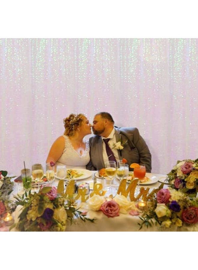 Poise3EHome White Iridescent Sequin Backdrop,8FT x 10FT Sequin Photography Backdrop Curtain for Party Decoration - Image 5