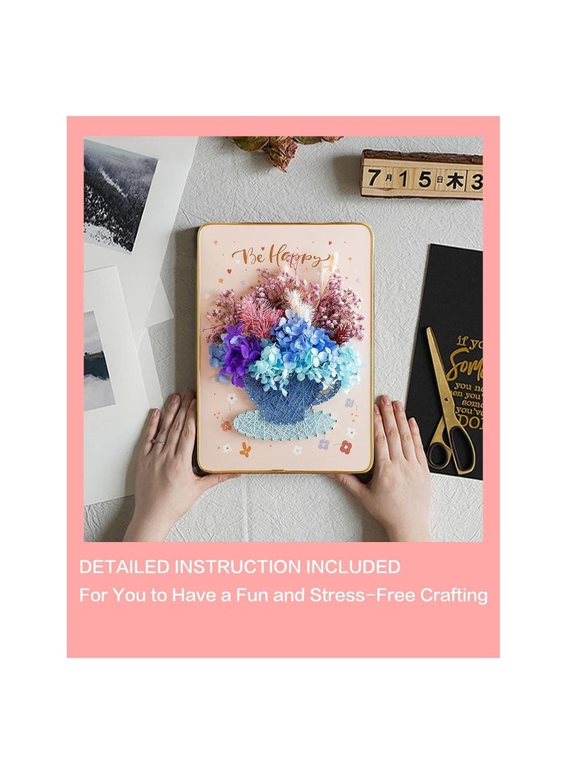 Y&D DIY String Art Kit for Beginner,Flowers Art, Dried Flowers Craft Kit,Unique Gift, Holidays,Cup and - Image 3