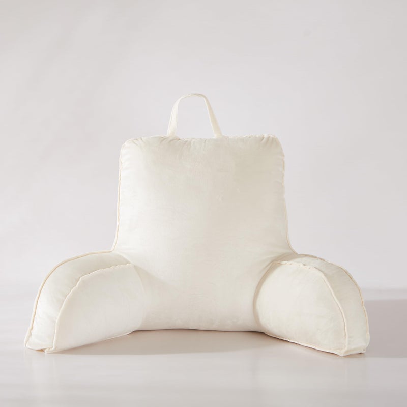 StarAneer Reading Pillow for Sitting in Bed Adult,Back for Bed Sitting Up, Pillow,Backrest Back Support Chair Pillow, College Dorm Essentials for Girls and Boys, Velvet Beige L - Image 2