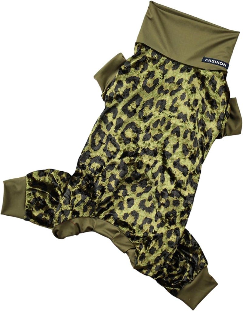 Fleece Lined Velveted Dog Pajamas Full Coverage Animal Print Comfortable Sleepwear Pet for Winter Cold Weather Animal Print Pet - Image 1